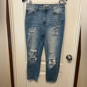 KanCan Distressed Boyfriend Jeans in Light Blue - Size 11/29